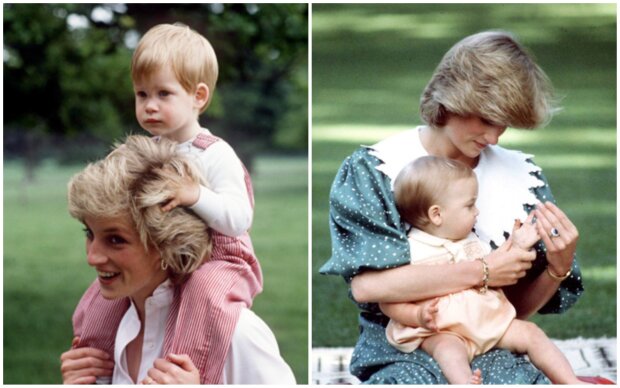 Prinzessin Diana und ihre Söhne Harry und William. Quelle: Screenshot Youtube