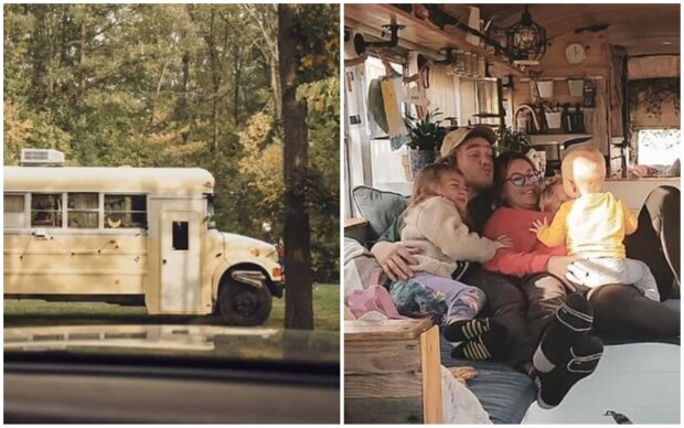 Familie wohnt in einem Bus. Quelle: Screenshot Youtube