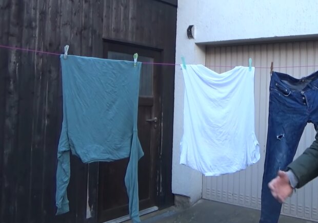 Wäsche auf der Leine. Quelle: Screenshot Youtube