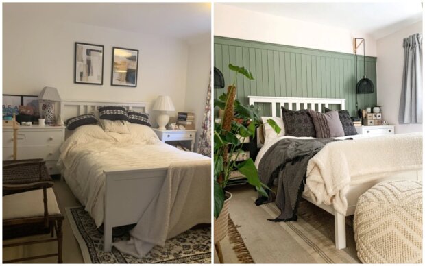 Schlafzimmer vor und nach der Renovierung. Quelle: Screenshot Youtube