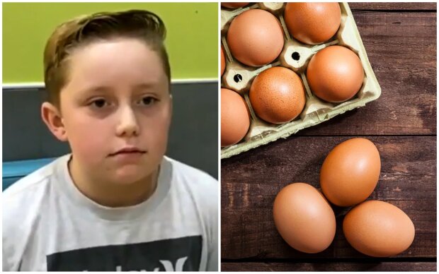 11-jähriger Junge verkauft Hühnereier. Quelle: Screenshot Youtube